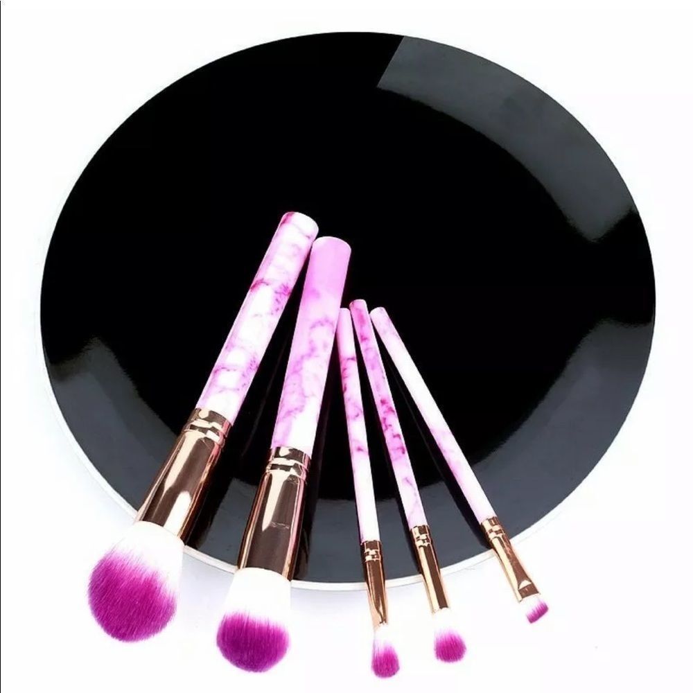 5 Piece Marbled Makeup Brushes